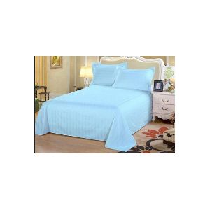 Sky Blue 100% Premium Cotton Bedsheet With 2 Pillow Covers