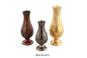 Metal Emboss Flower Vases Set of 3