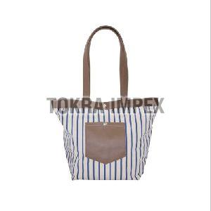 Canvas Tote Bag With PU Handle