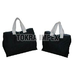 Denim Tote Bag With Cotton Handle