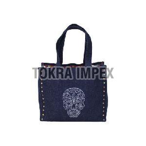 Designer Denim Tote Bag