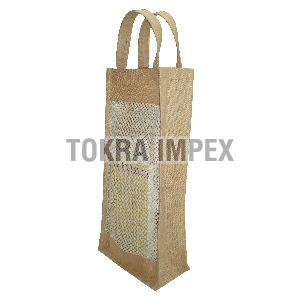 PP Laminated Jute Mesh Window Wine Bag