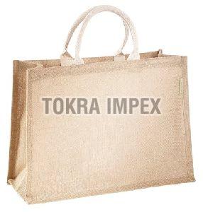 Plain PP Laminated Jute Tote Bag with Padded Rope Handle