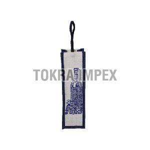 PP Laminated Jute Wine Bottle Bag with Rope Handle