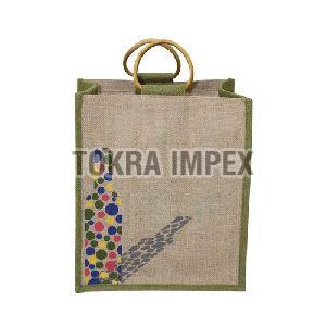 PP Laminated Six Bottle Jute Wine Bag