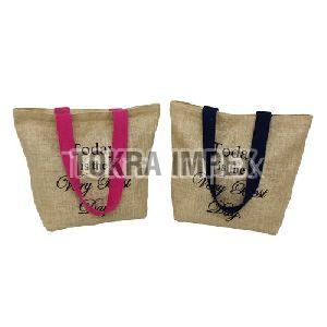 PU Trimmed Metal Fitted Canvas Designer Tote Bag