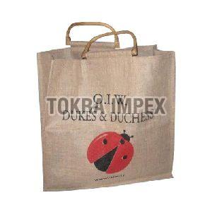 Wooden Cane Handle Jute Promotional Bag