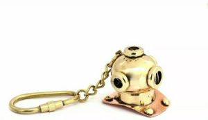 Brass Diving Helmet Keychain