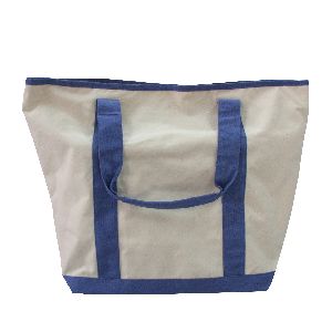 Customized Canvas Cotton White Beach Bag For Woman