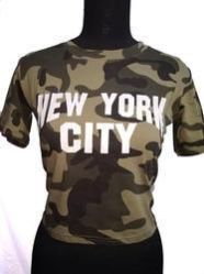 Ladies Army Print Top