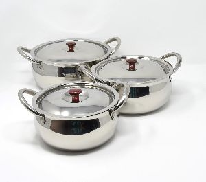 Stainless Steel Plain Bottom Handi Set