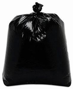 black garbage bag