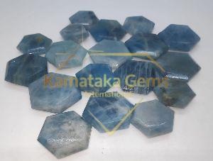 Aquamarine Stone Flat Hexa