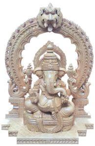 12 inch Wooden Ganesh Statue