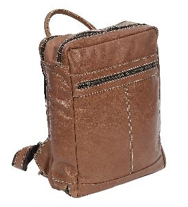 genuine leather brown laptop backpack