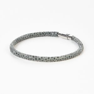 Nappa & Suede Machine Stitched Leather Bracelet
