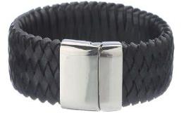 Oval Braided Leather Bracelet