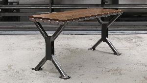 WOOD AND IRON DINING TABLE