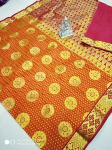 Kanchipuram Round Butta Silk Saree