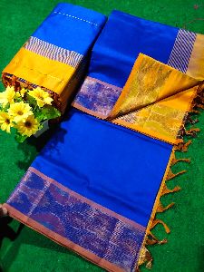Silk Cotton Saree with Pochampally Border