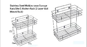 2 Layer Stainless Steel Wall Mounted Rack