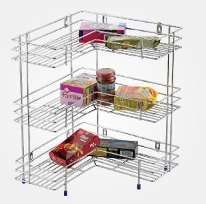 3 Layer Stainless Steel Corner Stand Rack