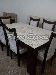 Mother of Pearl Inlay Marble Dining Table Set