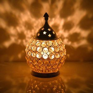 Brass Crystal Diya