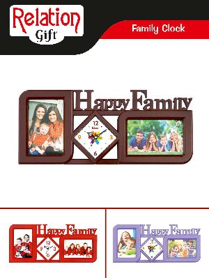 Family Photo Frame with Clock