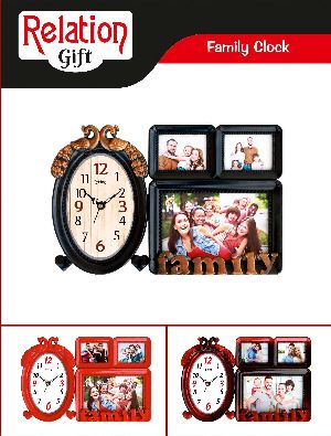 Family Photo Frame with Clock