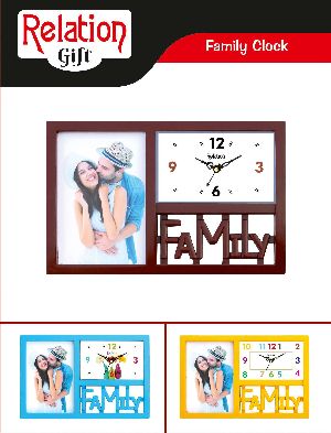 Family Photo Frame with Clock