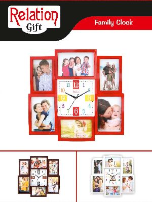 Family Photo Frame with Clock