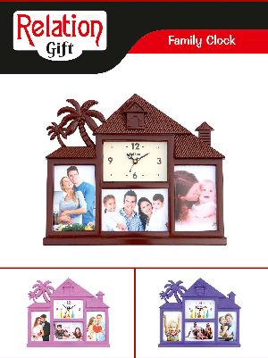 Family Photo Frame with Clock