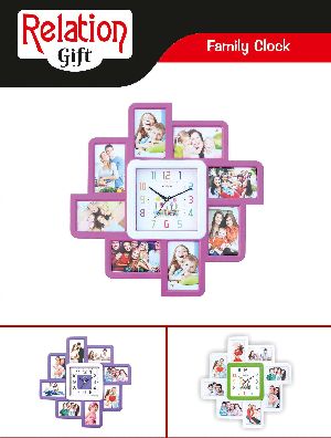 Family Photo Frame with Clock