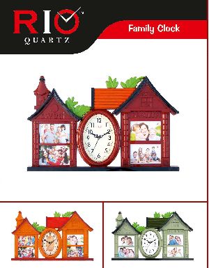Family Photo Frame with Clock