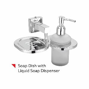 stainlees steel Soap Dish with Liquid Dispenser