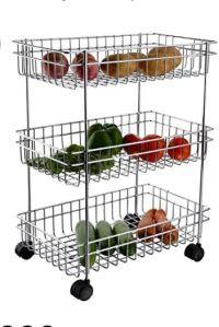 3 layer ss kitchen vegetable fruits storage basket