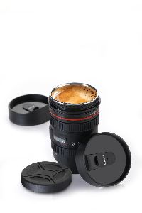 2 lid camera lens plastic coffee mug