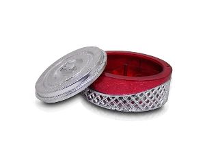 Multipurpose Royal Design Round Silver Storage Box