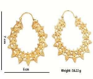 Hp253 Brass Hoop Earrings