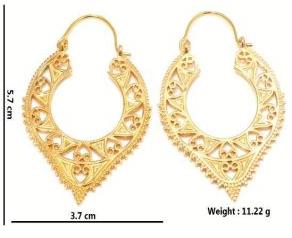 Hp286 Brass Hoop Earrings