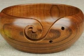 wooden yarn bowl