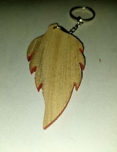Wooden Leaf Key Chain