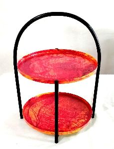 Antique Red Side Tray Table