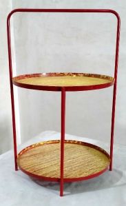 Antique Yellow & Red Side Tray Table