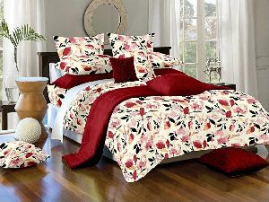 Cotton Leaf Printed Double Bed Sheet