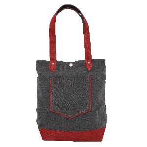 12 oz washed jute trimmed bottom canvas tote bag