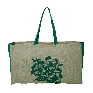 Non Laminated Jute Tote Bag With PP Non Woven Side Gusset