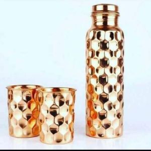 Hammered Copper Bottle Set