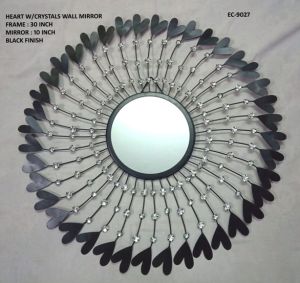 Heart with Crystal Wall Mirror